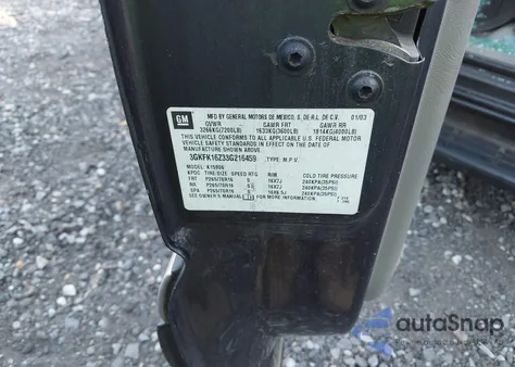 2003 GMC Yukon Xl 1500 Slt из США, поврежденный, VIN 3GKFK16Z33G216459